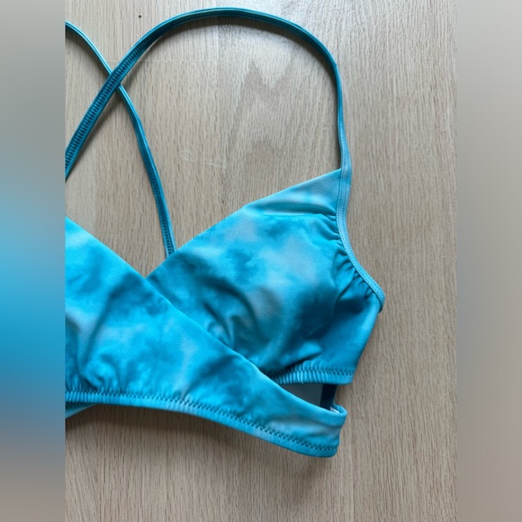 Blue Tie-Dye Women's Swim Top - Picture 3 of 12